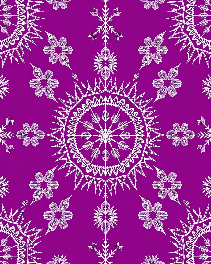 Violet Mandala Snowflake Starburst Rug