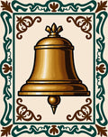 Golden Bell Bordered Ornate Rug