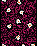 Black Pink Floral Medallion Abstract Rug