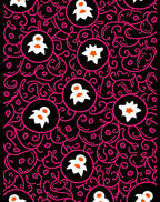 Black Pink Floral Medallion Abstract Rug
