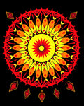 Radiant Sunburst Mandala Vivid Colors Rug