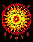 Radiant Sunburst Mandala Vivid Colors Rug