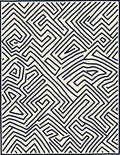 Abstract Black White Maze Lines Rug
