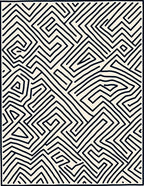 Abstract Black White Maze Lines Rug