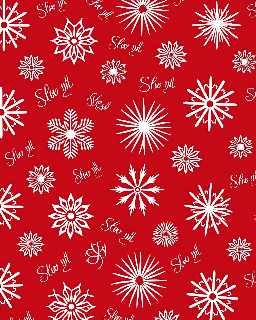 Classic Red Snowflake Holiday Rug