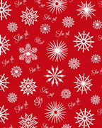 Classic Red Snowflake Holiday Rug