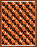Orange Black Block Texture Repetition Rug