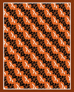 Orange Black Block Texture Repetition Rug