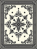 Ornate Black Classic Floral Medallion Cream Rug