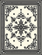 Ornate Black Classic Floral Medallion Cream Rug