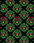 Festive Green Wreath Red Bow Bell Rug