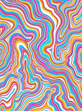 Colorful Abstract Swirl Lines Rug