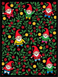 Whimsical Gnome Floral Garden Throw Rug