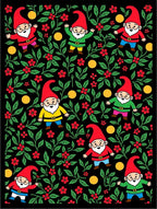 Whimsical Gnome Floral Garden Throw Rug