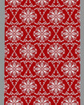 Red and White Floral Mandala Rug