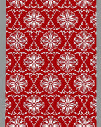 Red and White Floral Mandala Rug