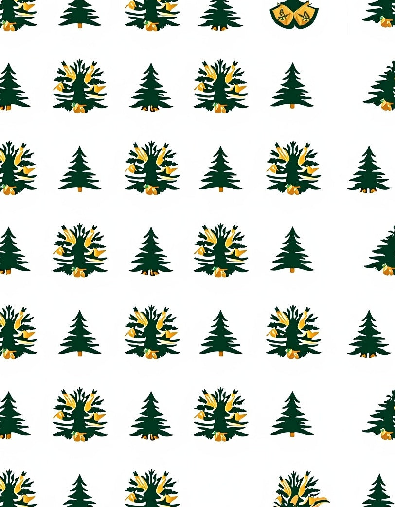 Forest Green Tree Garland Rug