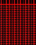 Bold Red Houndstooth Geometric Rug