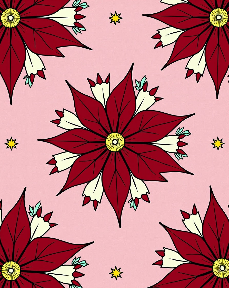 Crimson Floral Blossom Starlet Rug