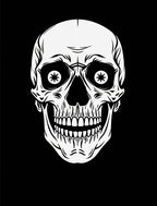 Mono Starry Eyed Skull Graphic Rug