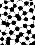 Black White Organic Hexagon Tessellation Rug