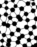 Black White Organic Hexagon Tessellation Rug
