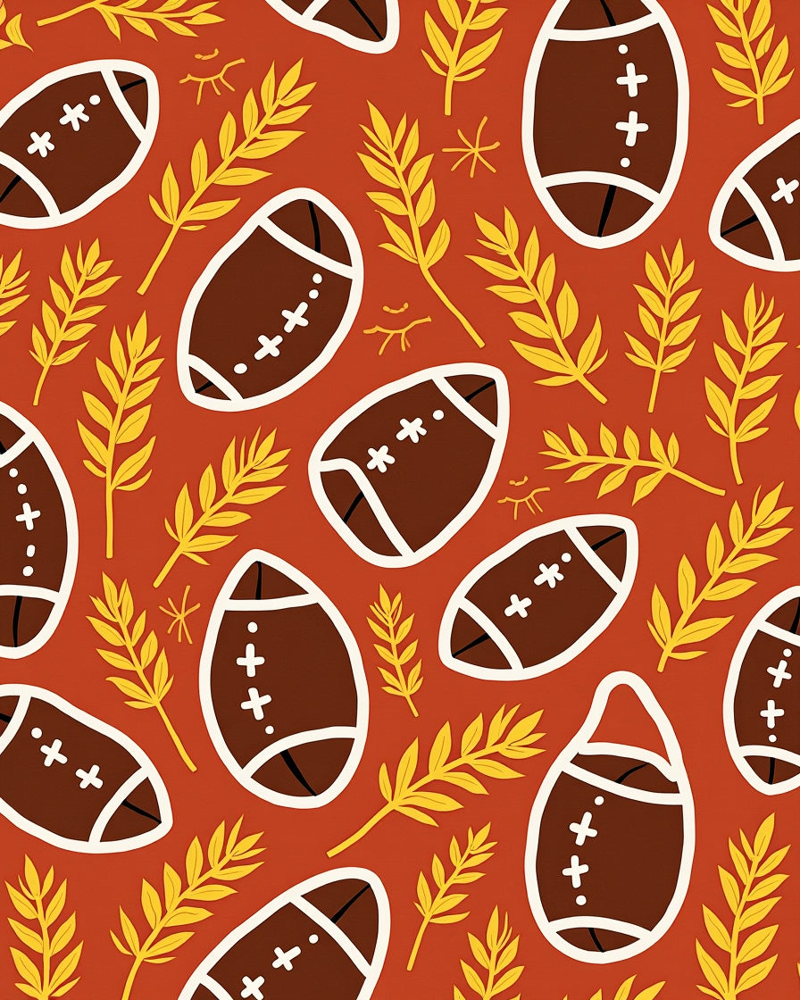 Autumn Football Leaves Rug