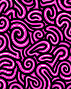 Vibrant Pink Swirl Graffiti Rug