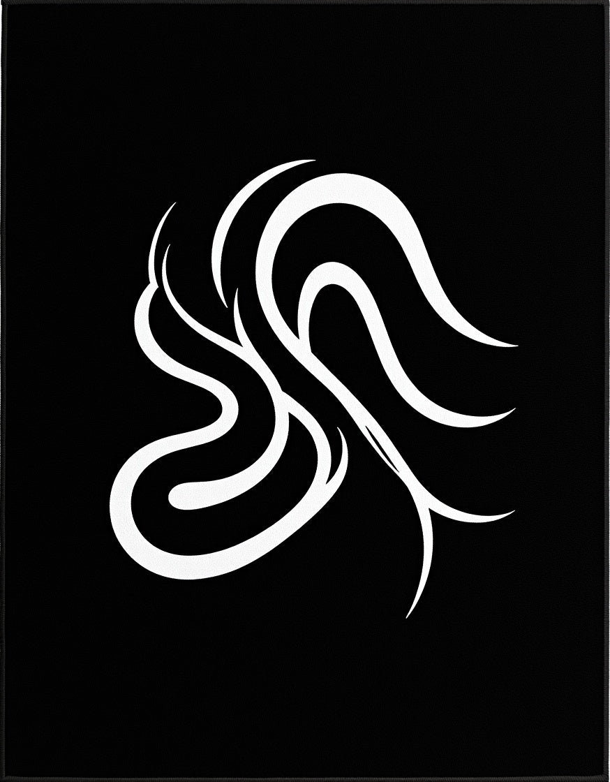 Modern Black And White Swirl Rug