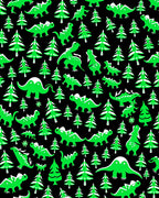 Green Dinosaur Tree Forest Rug