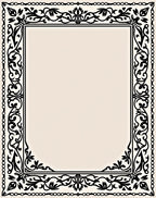 Black Classic Floral Scroll Border Rug