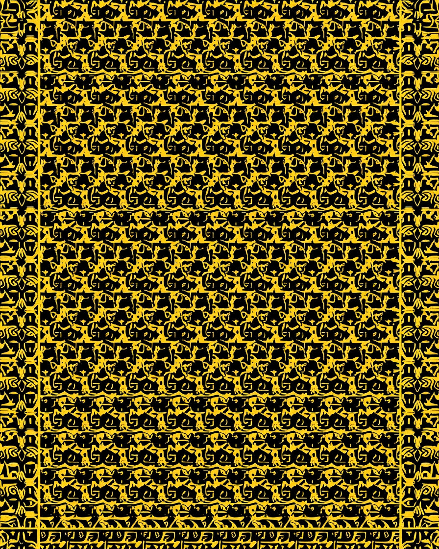 Bold Yellow Organic Lattice Rug