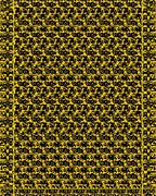Bold Yellow Organic Lattice Rug