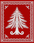 Crimson White Pine Tree Bordered Rug