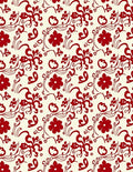Crimson Floral Vine Symmetry Rug
