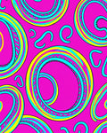 Vibrant Pink Swirls With Yellow Accents Rug