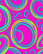 Vibrant Pink Swirls With Yellow Accents Rug