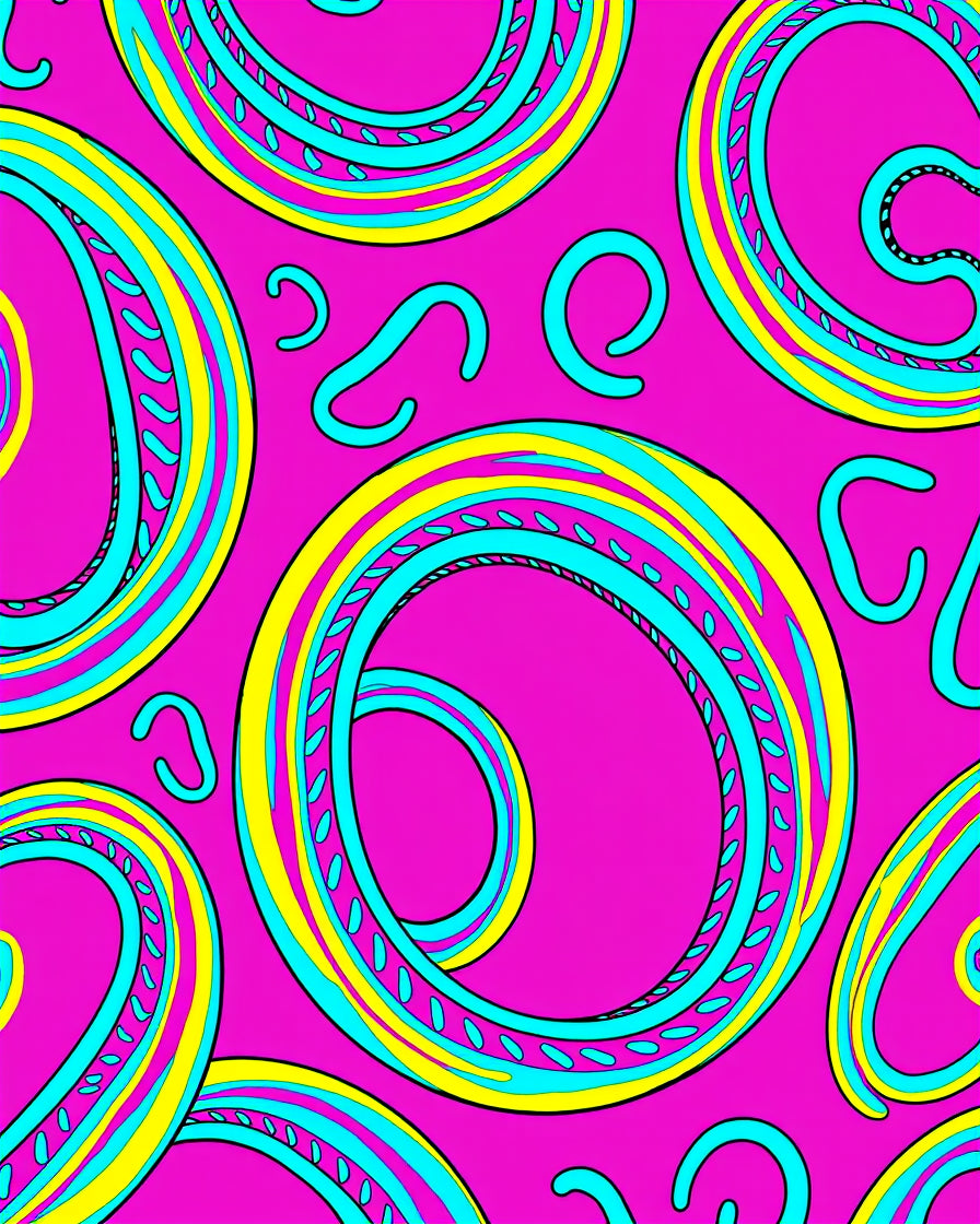 Vibrant Pink Swirls With Yellow Accents Rug