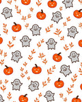 Cute Halloween Ghost Pumpkin Fall Leaves Rug