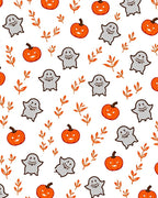 Cute Halloween Ghost Pumpkin Fall Leaves Rug
