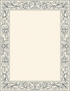 Art Nouveau Ivory Floral Border Rug