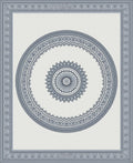 Classic Blue Medallion Mandala Frame Rug