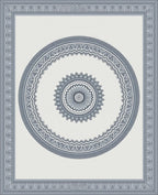 Classic Blue Medallion Mandala Frame Rug