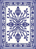 Ornate Cobalt Blue Floral Medallion Rug