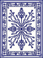 Ornate Cobalt Blue Floral Medallion Rug