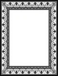 Classic Black White Ornate Border Rug