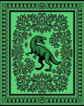 Luminous Green Dinosaur Garden Border Rug