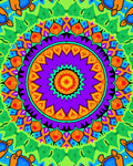 Vibrant Purple Orange Green Mandala Rug