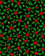Festive Green Red Berry Foliage Rug