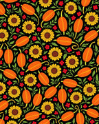 Harvest Pumpkins Sunflowers Red Flowers Rug